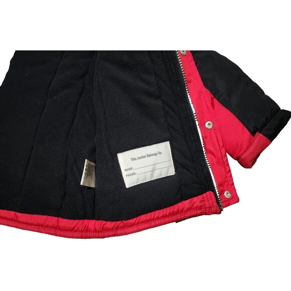 OSHKOSH B'gosh Red/Black Winter Coat Zip & Snap With Functional‎ Pockets Size 4T - Picture 4 of 7